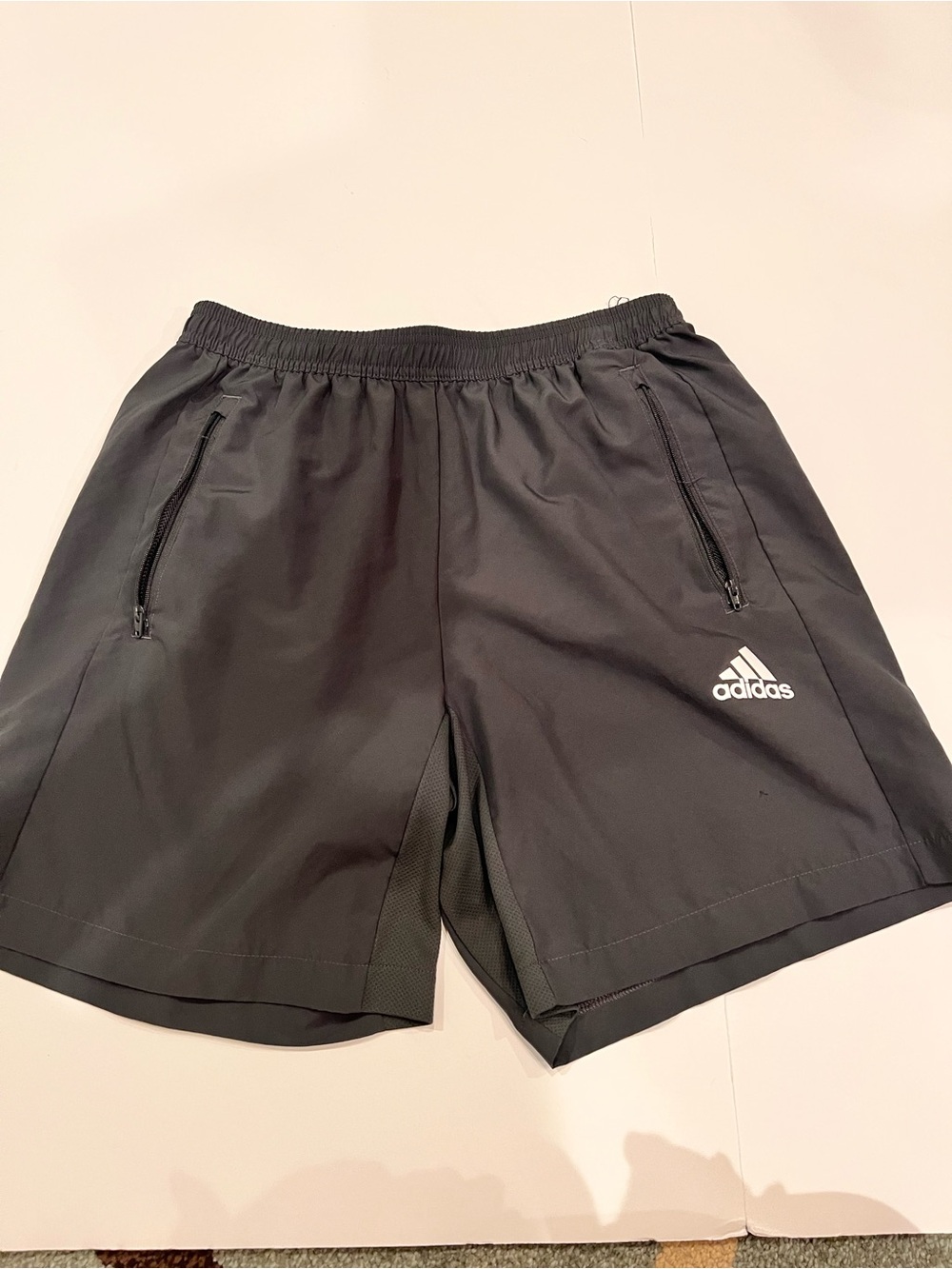 adidas grey Men’s Athletic Training Shorts with Zip Pockets